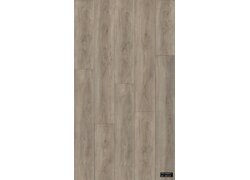 Matt braungrauer Holzboden mit geschwungener Maserung.