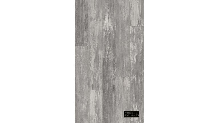 Grauer Boden in Dielenoptik mit abstraktem Pinselstrichmuster.