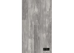 Grauer Boden in Dielenoptik mit abstraktem Pinselstrichmuster.