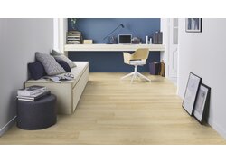 Helles Arbeitszimmer mit Holzfußboden