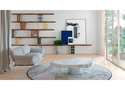 Modernes Wohnzimmer mit Holzfußboden