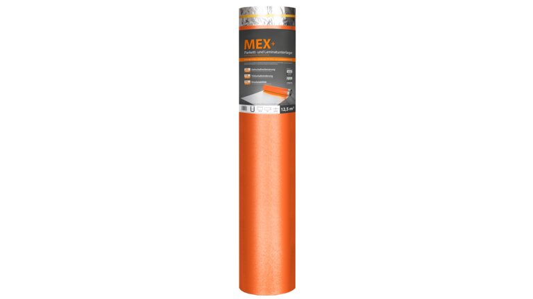 Orange Rolle für Bodenbelage. Parkett- und Laminatunterlage