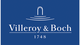Villeroy &Boch-Logo Das Villeroy &Boch-Logo mit dem Schriftzug und dem Bogen dahinter, alles blau hinterlegt