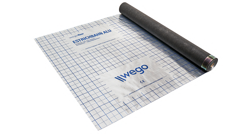 ein grau Rolle mit einer Aluminiumseite ausgerollt