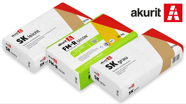 Spezialkleber und Fugenmörtel von akurit.