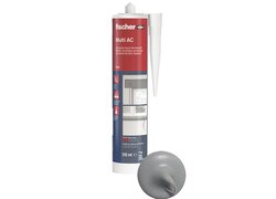 Produktabbildung des fischer Multi AC Acryl-Dichtstoffs (310 ml Kartusche) in grauer Ausführung mit Farbdarstellung. Universal-Acryl-Dichtstoff für Anschlussfugen und Risse im Innenbereich, überstreichbar und haftstark auf mineralischen Untergründen.