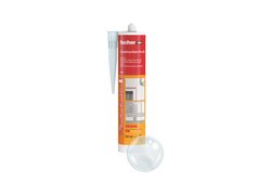 Fischer Construction Pro SI Bausilikon in der 310ml Kartusche für dauerhafte Abdichtungen. Ideal für Fensterrahmen und Wandanschlüsse in feuchten Bereichen.