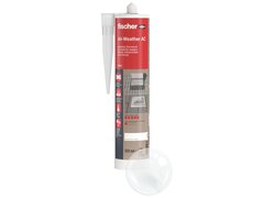 fischer All-Weather AC Dichtstoff transparent in Kartusche 310 ml für Innen- und Außenanwendungen