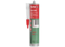 Produktabbildung des fischer Multi MS Hybrid-Dicht- und Klebstoffs (290 ml Kartusche). Universell einsetzbarer Dicht- und Montageklebstoff für Fugen, Anschlüsse und Verklebungen im Innen- und Außenbereich.