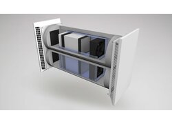 Doppeltes Lüftungssystem mit Filtern und Ventilatoren