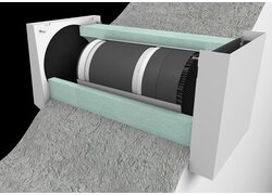 Lüftungssystem in Wandmontage mit Dämmung