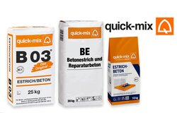 Dreifache Auswahl: Estrich- und Reparaturbeton.