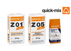 Titel Bild Zementmörtel Verpackung: Weiß, orange Akzentfarben, rechteckig.