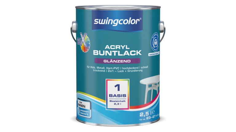 2,5-Liter Eimer Swing Color Mix Acryl Buntlack glänzend, Basis 1