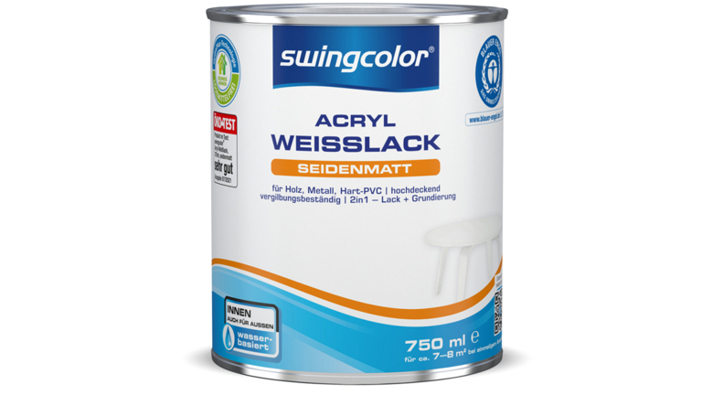 swingcolor Acryl Weißlack seidenmatt 