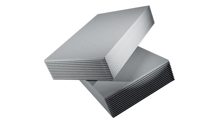 Klappbahn EPS 035 DES sg Hauptbild Zwei gestapelte Pakete grauer rechteckiger Dämmplatten auf weißem Hintergrund.